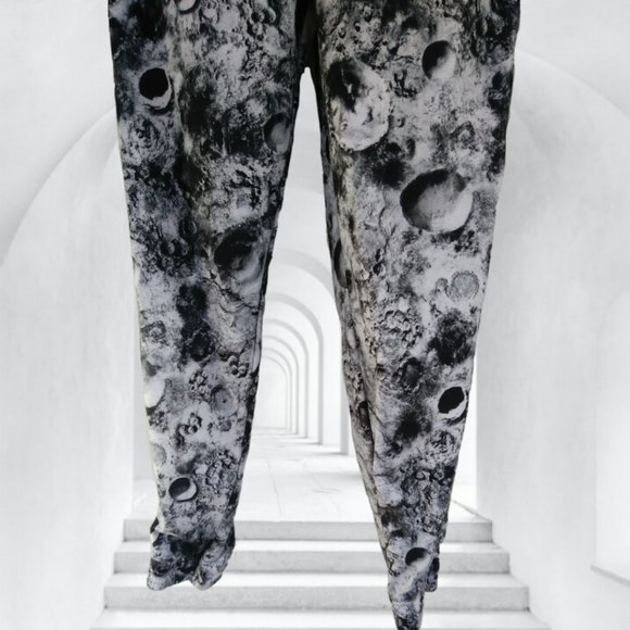 CARBON Mens L MOON JOGGERS BLACK & WHITE PANTS bottoms - Picture 10 of 15